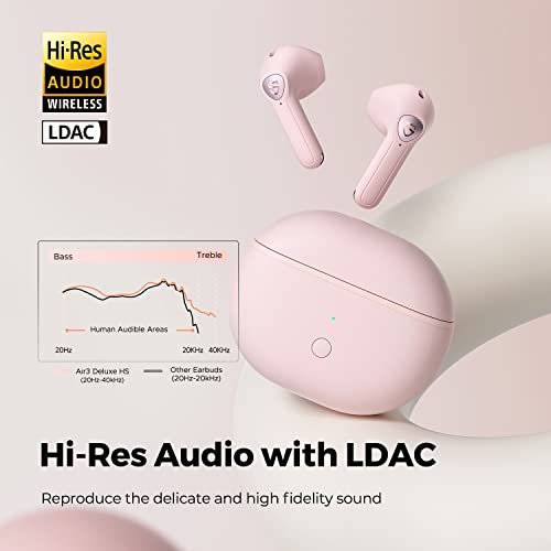 Image of SoundPEATS True Wireless Earbuds, Air3 Deluxe HS Bluetooth 5.3 Headphones with 14.2mm Driver, 4 Mic Hi-Res Audio Wireless Ear Buds, IPX4 Waterproof Stereo in-Ear Earphones, 20 Hrs, App Customized EQ