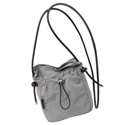 Fashionable Canvas Shoulder Bag for Mobile Phones Lightweight Crossbody Purse Drawstring Bucket Bags for Daily Use4