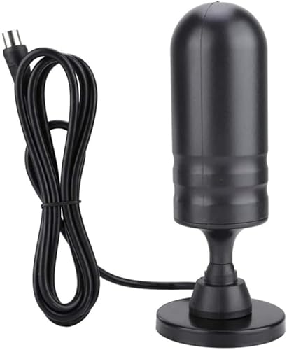 Antenna Tv Interna Esterna, Antenna Portatile Dvb-T Dvb-T2, Base Magnetica, Cavo Coassiale 1.5M (Gain 30Db Ø51Mm)