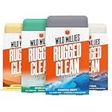 Wild Willies Moisturizing Mens Bar Soap - Bath Soaps with Shea Butter for Odor Protection - Natural Body Bar for Men - Variety Pack, 4 Pack