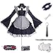 9 PCS My Dress-Up Darling Manga Cosplay Costumi di Carnevale Vestito Operato Grembiule Francese Costume da Cameriera per Ragazze Donne Halloween Festa di Natale Costume COS Sailor Kitagawa (M, Nero)