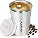 Produktbild 370 ml Edelstahlbecher, doppelwandig, isoliert, Kaffeetasse aus Edelstahl, Reisebecher für Kaffee, Tee und Bier (weiß)