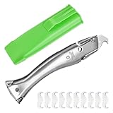 Couteau à Moquette,Couteau Crochet avec10 Lames et Protections Plastique, Cutter de Coupe...