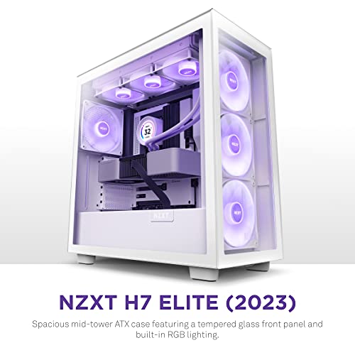 Nzxt H7 Elite - Cm-H71Ew-02 - Atx Mid Tower Pc Gaming Case - Front I/O Usb Type-C Port - Quick-Release Tempered Glass Side Panel - White (2023) #TOP1
