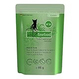 catz finefood N° 23 Rind & Ente Feinkost Katzenfutter nass, verfeinert mit Cranberry & Aloe Vera, 16 x 85g Beutel