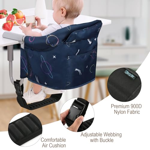 Image of Beautyflier Baby Footrest Compatible with Inglesina Fast Table Chair, Adjustable Foot Rest for Baby Hook-On Fast Table Chair, Toddler Foot Rest for Travel - Black