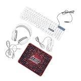 SHOWERORO ゲーミング コンピュータキーボード ヘッド付 バックライト付きマウスパッド エルゴノミック設計 快適操作 長使用対応