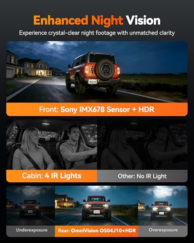 Image of WOLFBOX G900 Tripro Cabin-N 3 Channel 4K Mirror Dash Cam, 4K+1080P+2.5K Front Inside Rear View Mirror Camera, 8MP STARVIS 2 IMX678 Night Vision, 12 inch Smart Screen, 5.8G WiFi (SD Card Not Included)