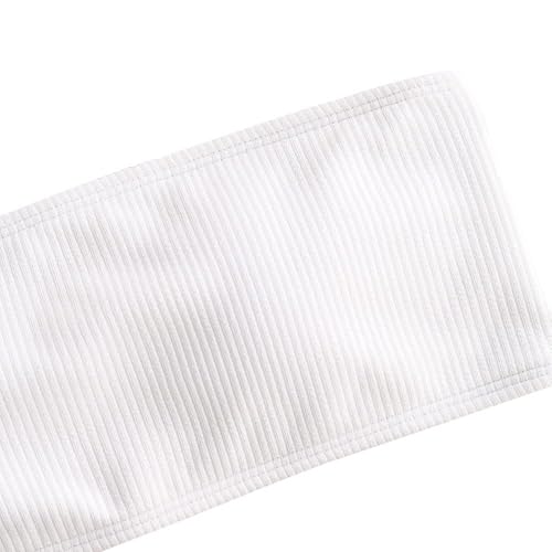 ZAFUL Women's Lace Up Strapless Bandeau Bikini Top - Solid Color Bathing Suit Swimsuit4