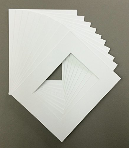 10 11x14 White Picture Mats with White core Cut for 8x12 Pictures