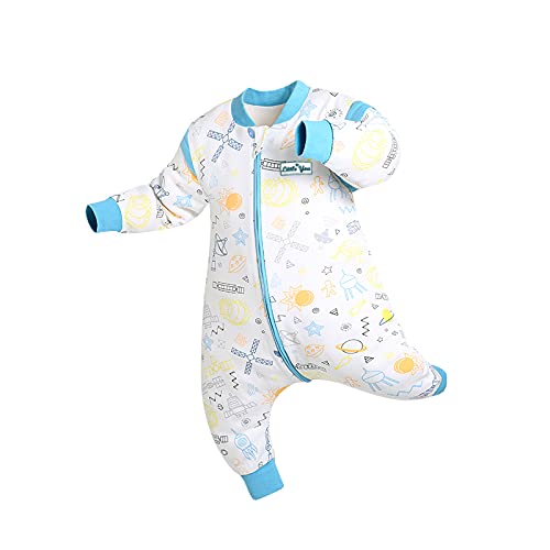 Little You Organic Temperature-Controlled Baby Sleeping Sack with Removable Sleeves/Wearable Blanket / 100% Sea Island Cotton/Oeko-TEX Standard 100 Certified, Various, 18-36 months