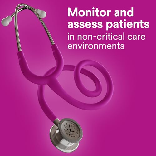 Image of 3M Littmann Classic III Stethoscope, 5648C, 27 inch Raspberry Satin Finish Tube for Added Comfort, Flexibility and Cleanability, Stainless Steel Chestpiece, More Than 2X as Loud, Weighs Less