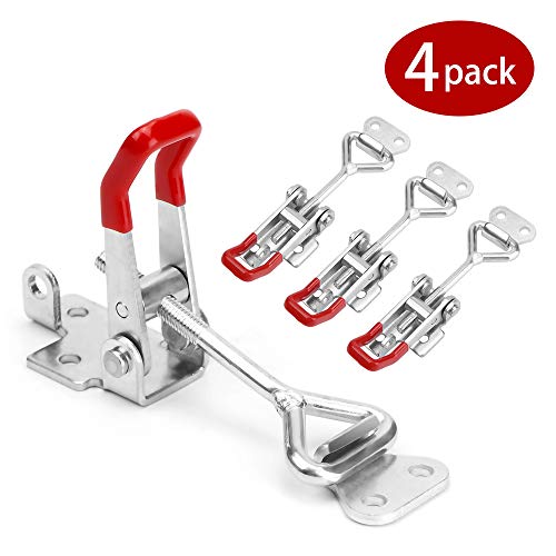 4-Pack Houkiper Pull Latch - Metal Adjustable Door Cabinet Box Case Toggle Latch