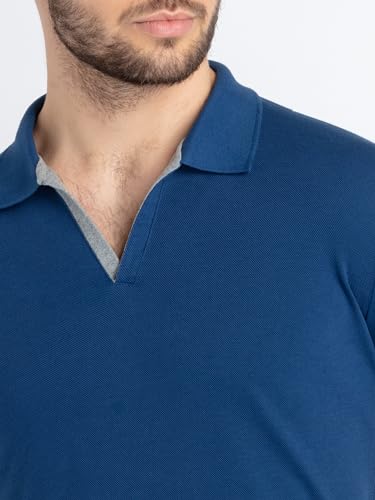 Image of Status Quo Men's Polo T-Shirt | Rich Cotton Blend | Slim Fit | All Day Comfort | Contrast Inner Placket | Polo Collar