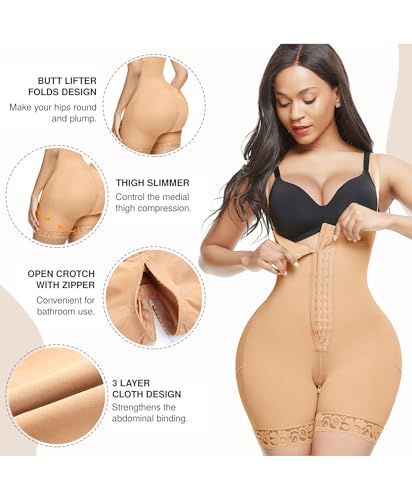 Image of Lover-Beauty Fajas Colombianas Shapewear for Women Tummy Control Postpartum Body Shaper Butt Lifter Bodysuit