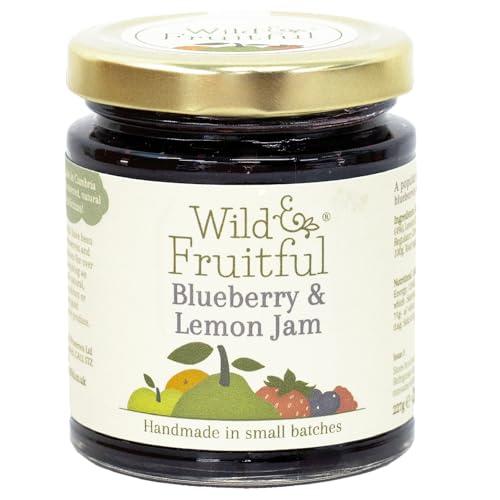 Wild & Fruitful Blueberry & Lemon Jam - 227g Jar | Fresh Blueberries with Zesty Lemon | Hand Made in Cumbria