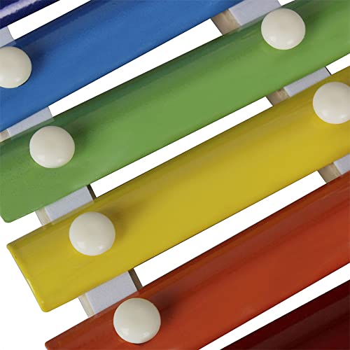 Hlily Xilofone Glockenspiel colorido de 8 notas com malhos de madeira percussão instrumento musical