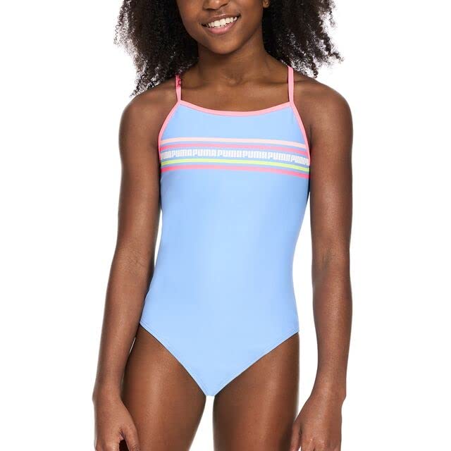 PUMA Girls' Spaghetti Strap One Piece Swimsuit3