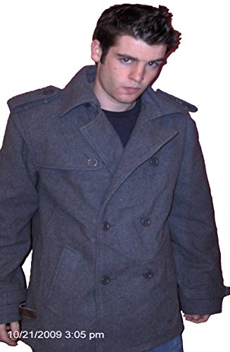 Oem Edward Cullen Pea Coat Twilight Jacket Costume + Free Wristcuff Gift (M) Gray #TOP5