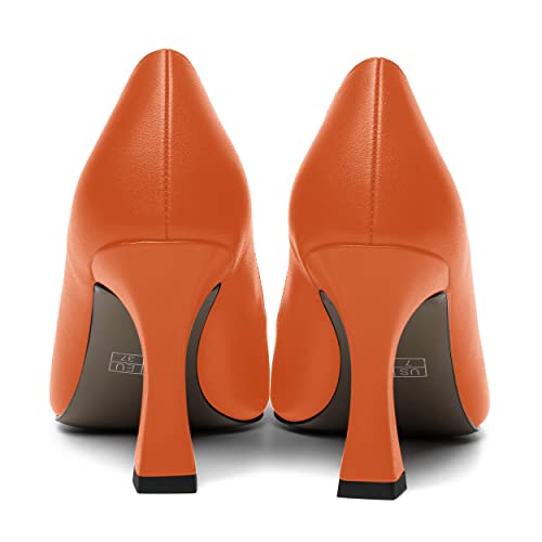 AMBELIGHT Womens Slip On Solid Evening Square Toe Matte Dress Stiletto High Heel Pumps Shoes 3.3 Inch4