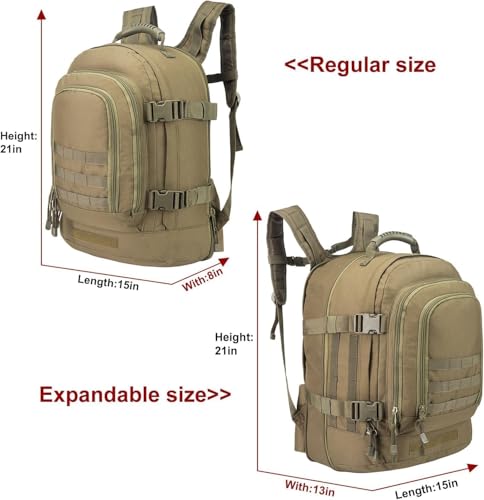 Large Tactical Expandable Backpack 39L-64L Military Bug Out Bag With Waist Strap2