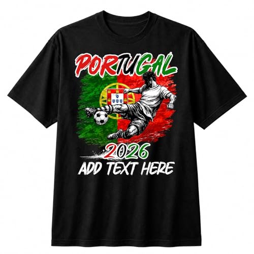 Customized Portugal Football Tee Shirt Gift for World 2026 Cup, Personalized Portugal Soccer Fans T-Shirt with Name, Novelty Soccer Lover Shirts Gift for Men Women Thanksgiving Birthday Anniversary