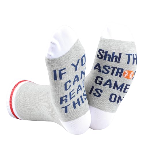 TSOTMO 2 Pairs Baseball Socks Funny Birthday Gift Baseball Fans Gift Game Day Socks For Men Players (ASTR socks)