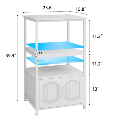Image of Natwind 4 Tier Printer Stand, File Cabinet w /Adjustable Open Shelves,White