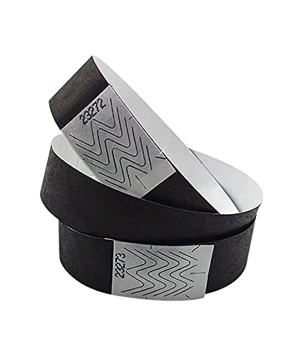 KSJ Paper Combines Wristbands Multi Color Wristband for Various Events and Occations (Pack of 200, Black)