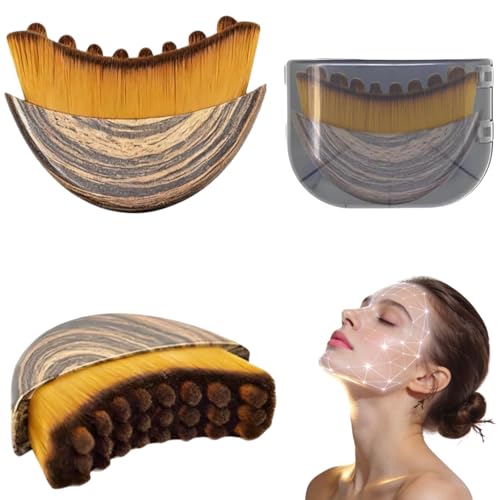 Brosse Lymphatique Visage, 2 Pièces Brosse Drainage Lymphatique Visage, Brosse Massage Lymphatique, Anti Gonflement, Sculpte Mâchoire et Ovale, Effet Lifting...