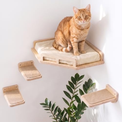 INICIO 3-Step Cat Wall Shelf Set
