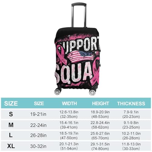 Breast Cancer Support Squad U.S.A. Flag Luggage Covers Washable Travel Suitcase Cover Elastic Baggage Protector2