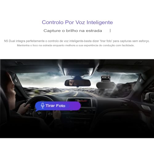 DDPAI N5 Dual Radar IA + OBD Kit Câmera Veicular Frontal/Traseira 4K +1080P 32G eMMC, ADAS, WiFi 5G,