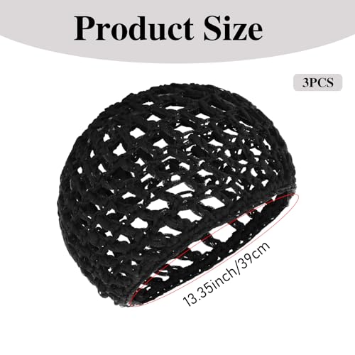 Hair Net Wrap For Sleep Women 3 PCS Sleeping Cap Drying Curly Press Hairnets Sew In Weave Bonnets Crochet Wrapping Black Mesh Snood Caps Bonnet Long Wig for Head Wrapping Cap