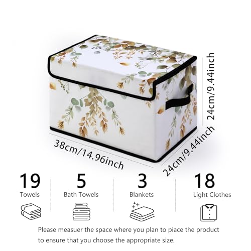 Image of Stackable Storage Bins with Lids,Closet Organizers Fabric Box for Home and Office,Blanket Clothes Organizers,Under Bed Storage Containers 3 Pack