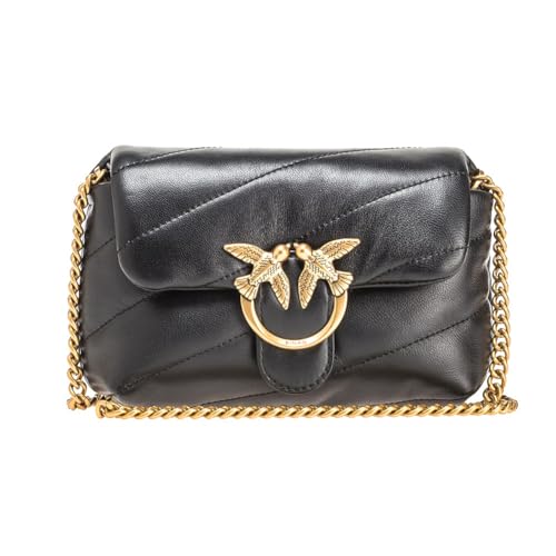 Pinko, LOVE BABY PUFF C SHEEP NAPPA Mujer, Talla Única, Z99q_negro-antiguo Gold, Talla única