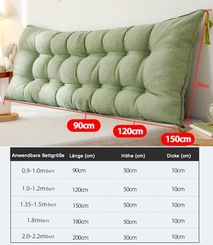 MZYZPPBD Rückenlehne Bett Kissen Lesekissen Für Bett Sofa Bequem Und Weich Lendenkissen Kopfstütze Fürs Bett Kopfteil Mit Abnehmbarem Bezug Für Schlafzimmer Mit Tatami-Sofa,B,150 x 10 x 50 cm