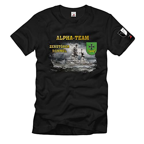 T-shirt noir motif bateau de guerre D187 XXXXL pour look décontracté