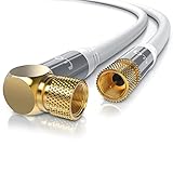 CSL - 1m SAT Kabel 8k 4k HDTV 90 Grad gewinkelt 135dB - Premium SAT Antennen Satellitenkabel F Stecker - TV HDTV Radio DVB-T DVB-C DVB-S DVB-S2 - Abschirmmaß 135db 75 Ohm - Weiß