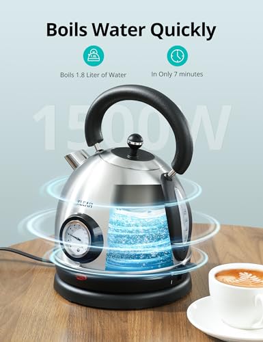 Hervidor Eléctrico Retro 1.8L Acero Inoxidable miniatura 3