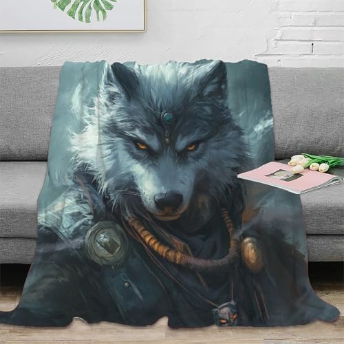 Couverture de lit loup-garou chaude contre le froid hivernal