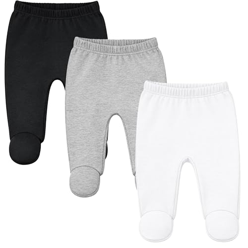 Image of 123 Bear Baby Soft Cotton Spandex Pants with Feet