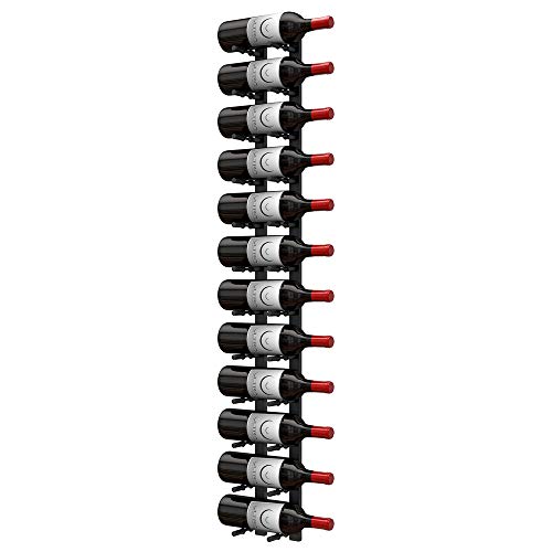 Ultra Wine Racks - Portabottiglie da parete (1,2 m, 1 profondo, nero opaco)