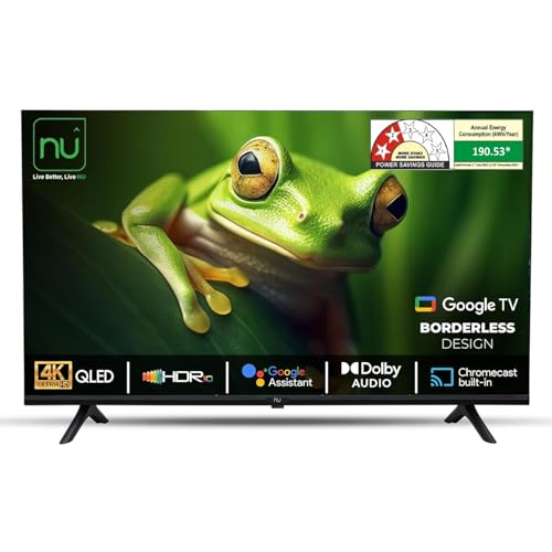 NU 139 cm (55 Inches) New 2025 Borderless Series 4K QLED Smart Google TV LED55QUGNX