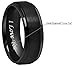 CROWNAL 6mm 8mm 10mm Black Tungsten Wedding Band Ring Engraved I Love You Men Women Step Down Edges Brushed Finish Size 4 To 17