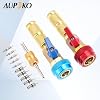 Aupoko R134A Valve Core Quick Remover Installer, High Low Pressure Valve Core Remover Tools Kit for R13A Refrigerant Air Conditioner System