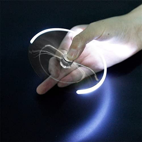 Tuscom 1PC Fidget Spinner Pen with LED Light to Help ADHD Stress Reducer Thinking Ballpoint Pen Gift Pen Anti Stress Anxiety Infinity with Gift (Black)