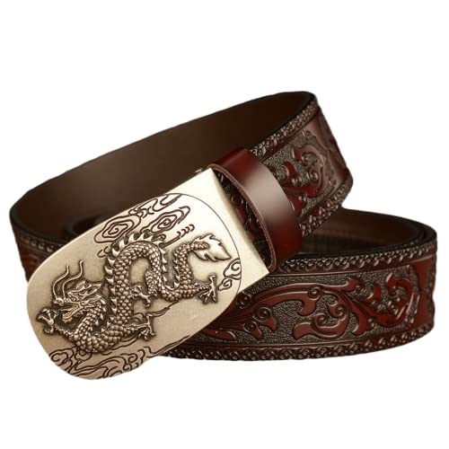 Ceinture automatique dragon avec relief et style western chic aux finitions haut de gamme