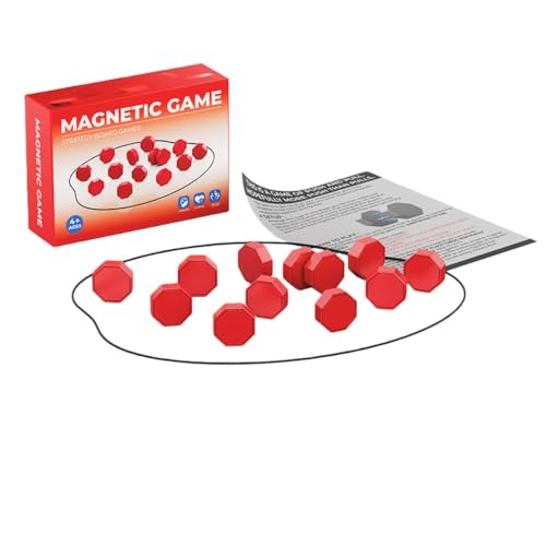 Flood Force磁気効果チェス 子供用 カジュアル インタラクティブ ボードゲーム 論理思考 マグネットバトルチェス 教育玩具 (レッド)