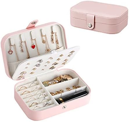 TWINKLE TWINKLE Jewellery Box Organizer, Velvet Lining PU Leather Travel Jewellery Case Mini Jewelry Storage Case for Rings Earrings Necklace Bracelets Valentine's Gift for Girls Women